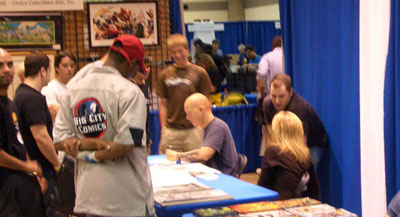 David Finch had a line for pretty much the whole convention--what a hard worker!